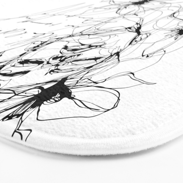 Imperfect Beauty Expressive Line Art Portrait  Bath Mat Gallery Image 3