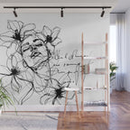 Imperfect Beauty Expressive Line Art Portrait  Wall Mural Gallery Image 1