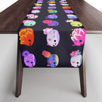 Flower sea slug - dark Table Runner Gallery Image 1