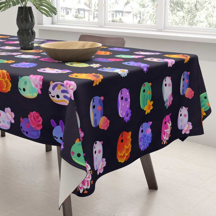 Flower sea slug - dark Tablecloth Gallery Image 3