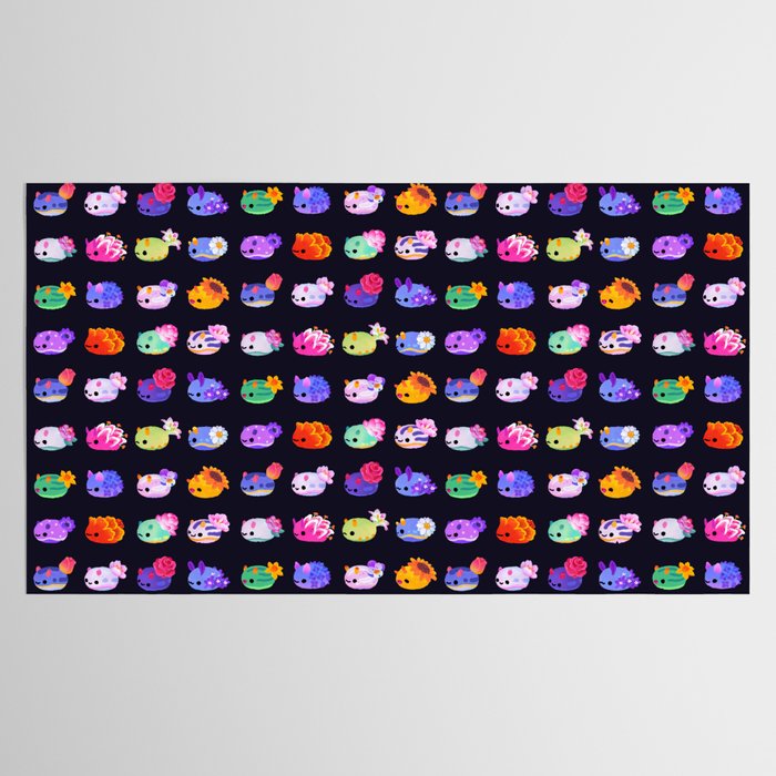 Flower sea slug - dark Tablecloth Gallery Image 2