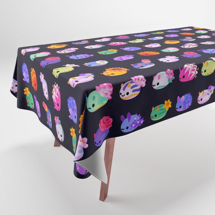 Flower sea slug - dark Tablecloth Gallery Image 1