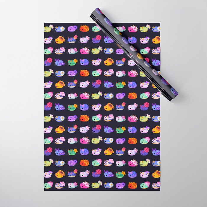 Flower sea slug - dark Wrapping Paper Gallery Image 1