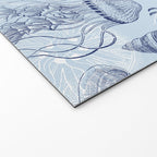 Coral Reef Life Underwater Sea Scene Blue Monochromatic Toile Pattern  Welcome Mat Gallery Image 2