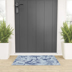 Coral Reef Life Underwater Sea Scene Blue Monochromatic Toile Pattern  Welcome Mat Gallery Image 3