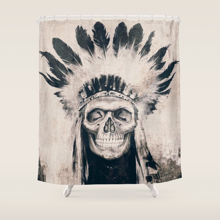 INDIAN SKULL Shower Curtain Gallery Image 1