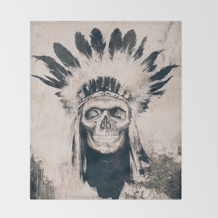 INDIAN SKULL Throw Blanket Gallery Image 2