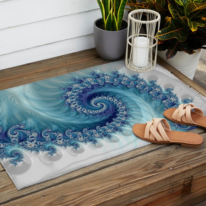 Sound of Seashell - Fractal Art Outdoor Rug Gallery Image 2