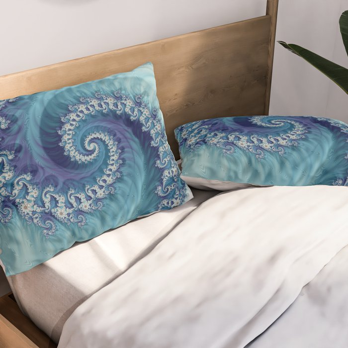 Sound of Seashell - Fractal Art Pillow Sham Gallery Image 2