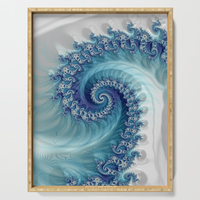 Sound of Seashell - Fractal Art Serving Tray Gallery Image 1