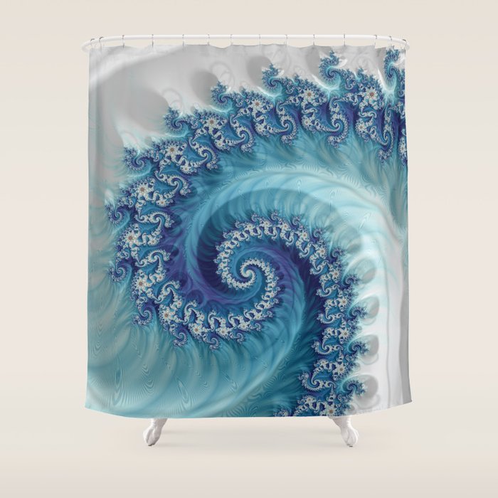Sound of Seashell - Fractal Art Shower Curtain Gallery Image 1