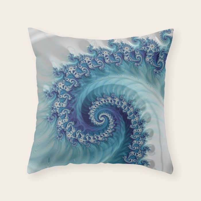 Sound of Seashell - Fractal Art Throw Pillow Gallery Image 6
