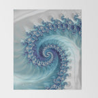 Sound of Seashell - Fractal Art Throw Blanket Gallery Image 2