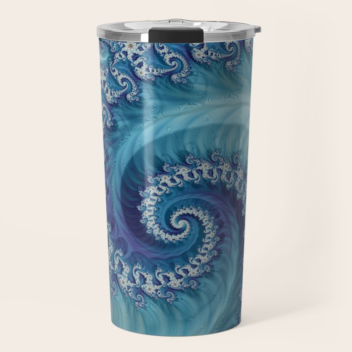 Sound of Seashell - Fractal Art Travel Mug Gallery Image 1
