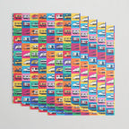 World Trains Grid Pattern Wrapping Paper Gallery Image 3