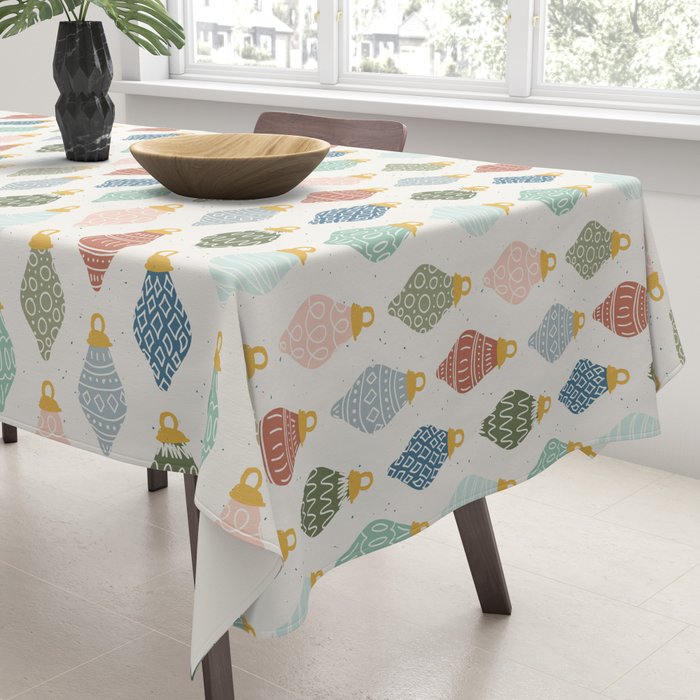 Boho Ornaments . Multicolor Tablecloth Gallery Image 3