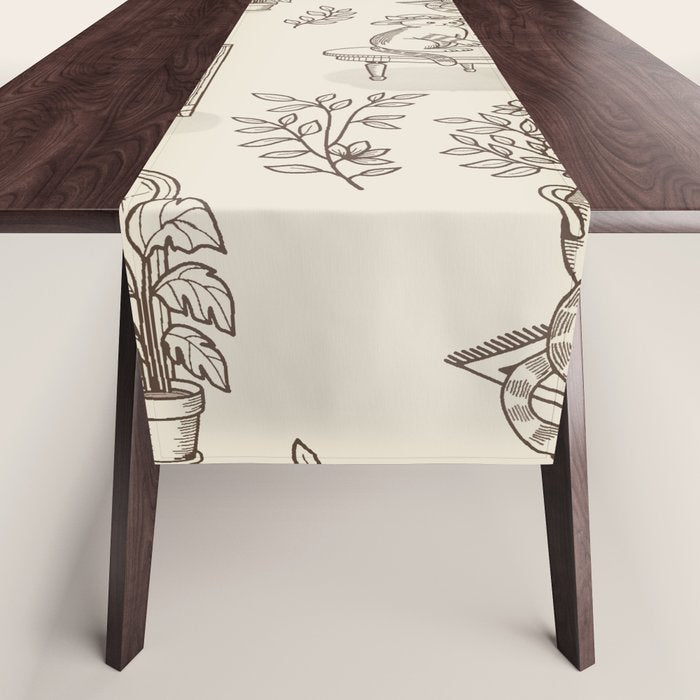 Chonky Cats Toile de Jouy Table Runner Gallery Image 1