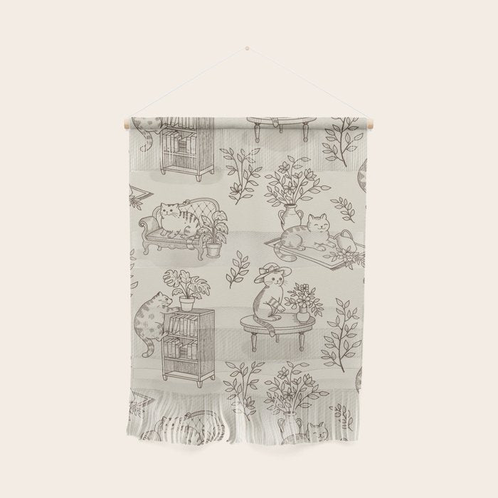 Chonky Cats Toile de Jouy Wall Hanging Gallery Image 1