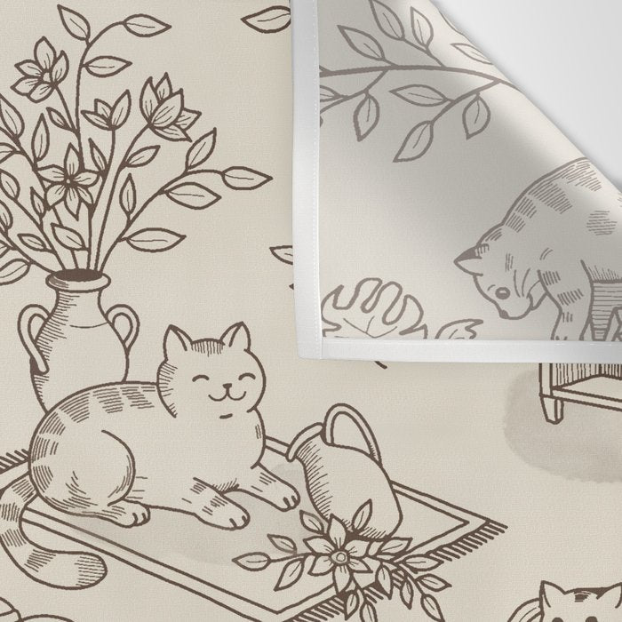 Chonky Cats Toile de Jouy Wall Tapestry Gallery Image 3