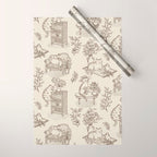 Chonky Cats Toile de Jouy Wrapping Paper Gallery Image 1