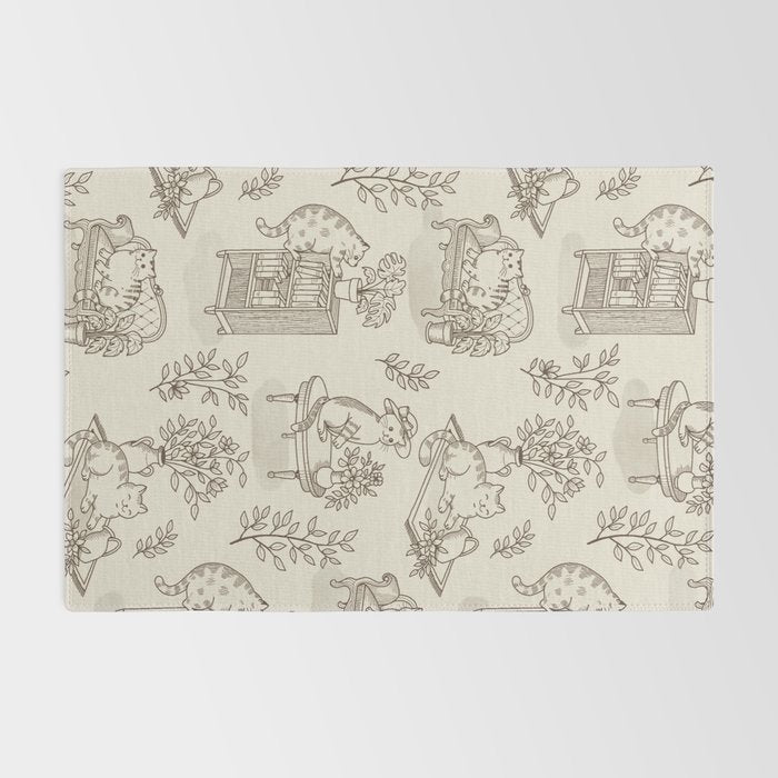 Chonky Cats Toile de Jouy Rug Gallery Image 2