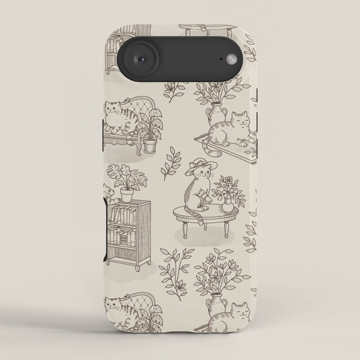 Chonky Cats Toile de Jouy iPhone Case Gallery Image 2
