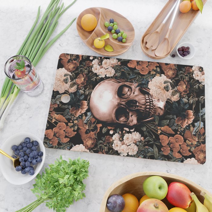 SKULL AND FLOWERS II Cutting Board Gallery Image 2