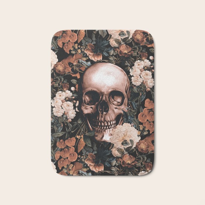 SKULL AND FLOWERS II Bath Mat Gallery Image 1