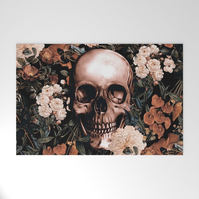 SKULL AND FLOWERS II Welcome Mat Gallery Image 1