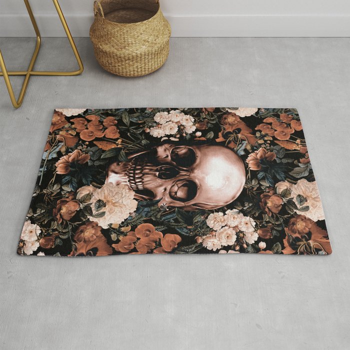 SKULL AND FLOWERS II Rug Gallery Image 1
