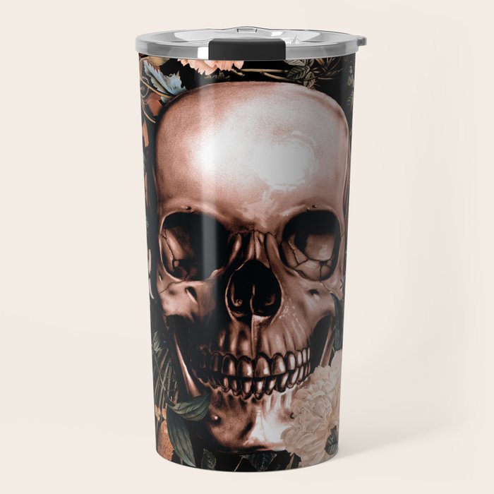 SKULL AND FLOWERS II Travel Mug Gallery Image 1