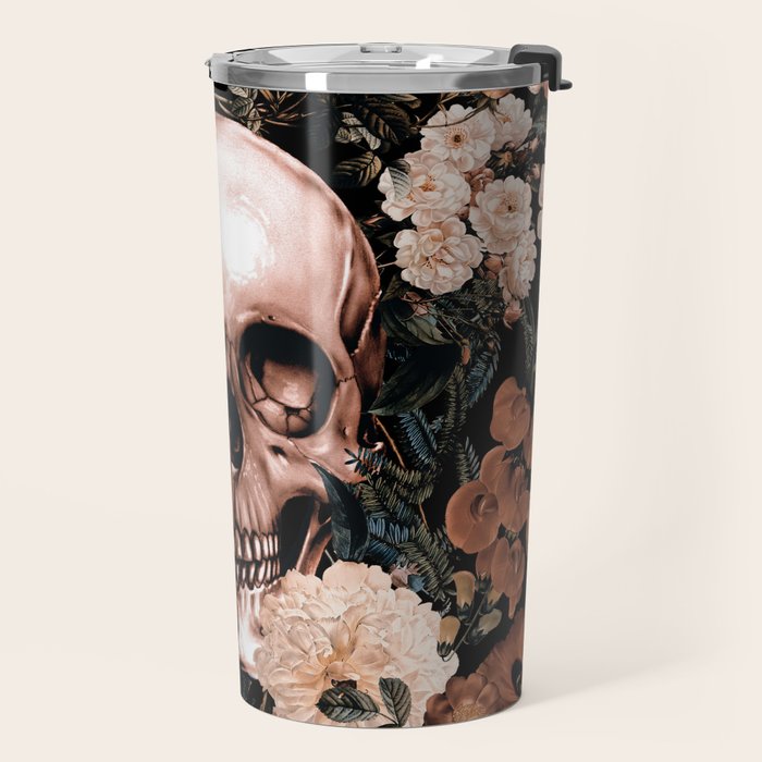 SKULL AND FLOWERS II Travel Mug Gallery Image 2