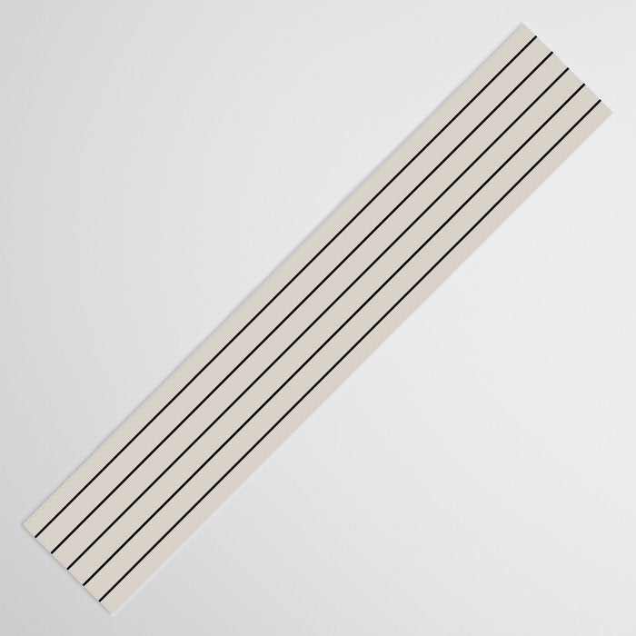 Minimal Arch LVII Vintage Creme and Black Modern Geometric Lines Table Runner Gallery Image 3