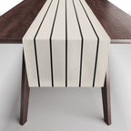Minimal Arch LVII Vintage Creme and Black Modern Geometric Lines Table Runner Gallery Image 1