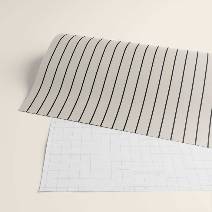 Minimal Arch LVII Vintage Creme and Black Modern Geometric Lines Wrapping Paper Gallery Image 2