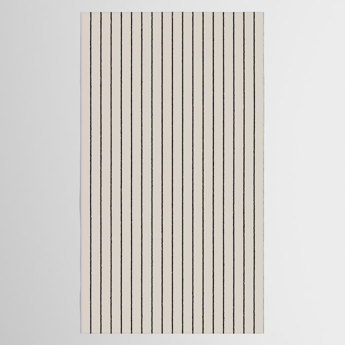 Minimal Arch LVII Vintage Creme and Black Modern Geometric Lines Tablecloth Gallery Image 2