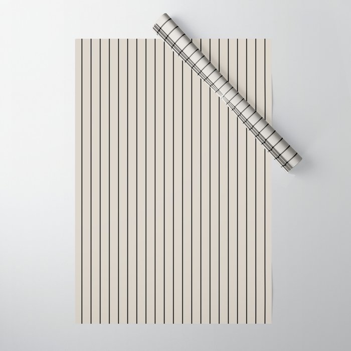 Minimal Arch LVII Vintage Creme and Black Modern Geometric Lines Wrapping Paper Gallery Image 1