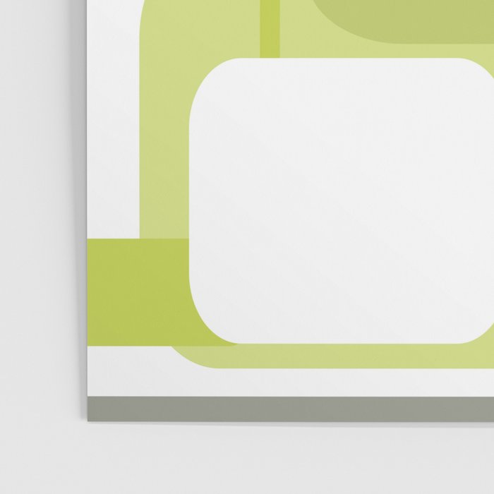 Mid-Century Modern Rectangle Design Blue Green and Gray Poster Gallery Image 3