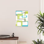 Mid-Century Modern Rectangle Design Blue Green and Gray Poster Gallery Image 2