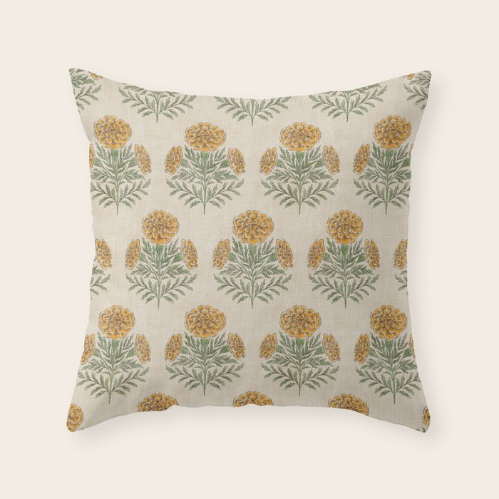 Marigold - golden yellow Throw Pillow Gallery Image 6