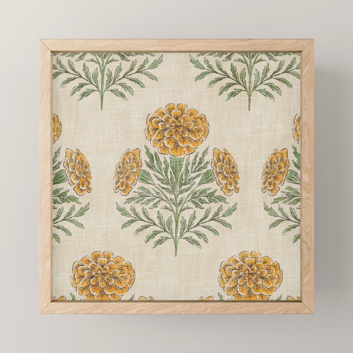 Marigold - golden yellow Mini Art Print Gallery Image 1