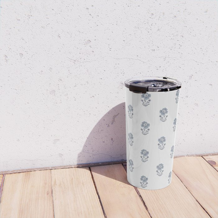 Hydrangea Block Print Travel Mug Gallery Image 4