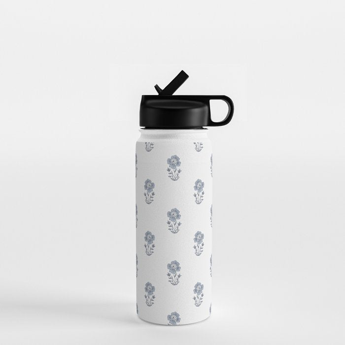 Hydrangea Block Print Water Bottle Gallery Image 1