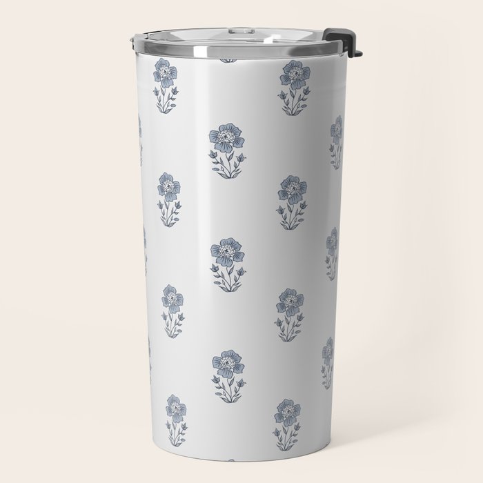 Hydrangea Block Print Travel Mug Gallery Image 2