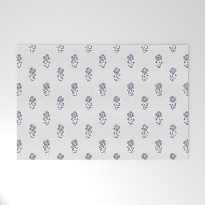 Hydrangea Block Print Welcome Mat Gallery Image 1