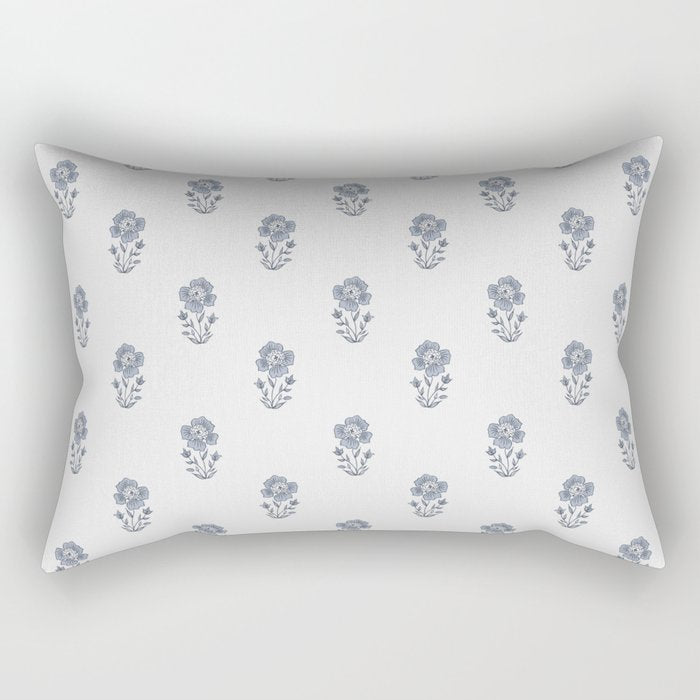 Hydrangea Block Print Rectangular Pillow Gallery Image 2