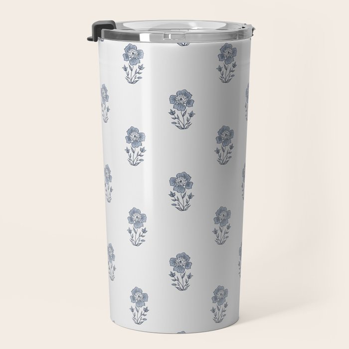 Hydrangea Block Print Travel Mug Gallery Image 3