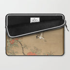 16th Century Japanese Bird and Peony Edo Era Painting Laptop Sleeve Gallery Image 2