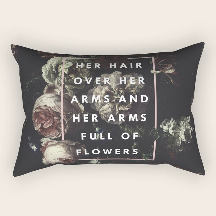 Arms Full Of Flowers Rectangular Pillow Gallery Image 1