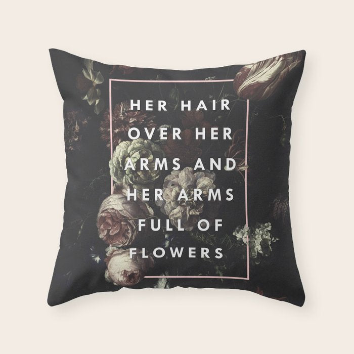 Arms Full Of Flowers Throw Pillow Gallery Image 1